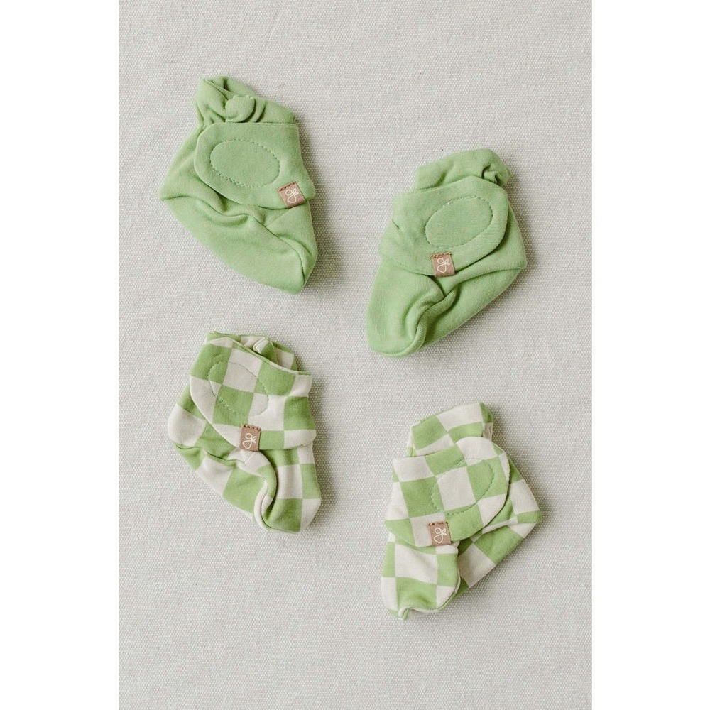 Goumi Boots BAMBOO Sz 3-6 M Stay On 2-Pack Baby Boots, Matcha + Cabana Green‎